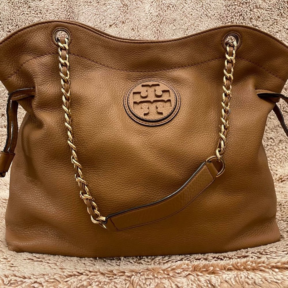 Tory Burch Leather Slouchy Chain Tote